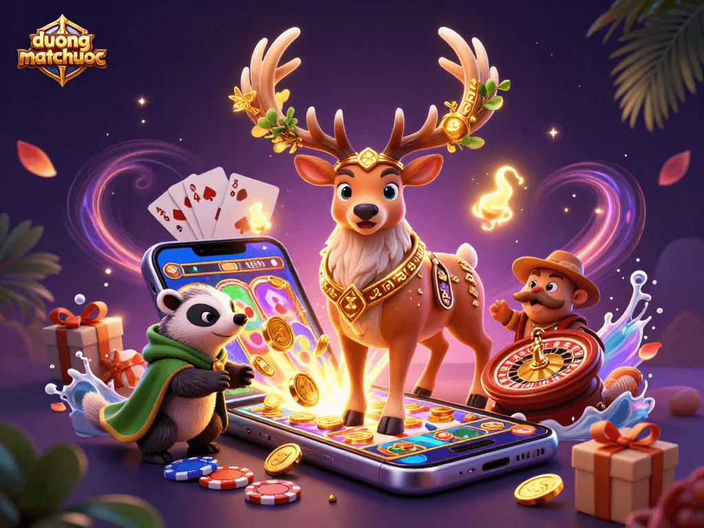 Experience the excitement of duongmatchuoc with vibrant game symbols and enchanting characters.