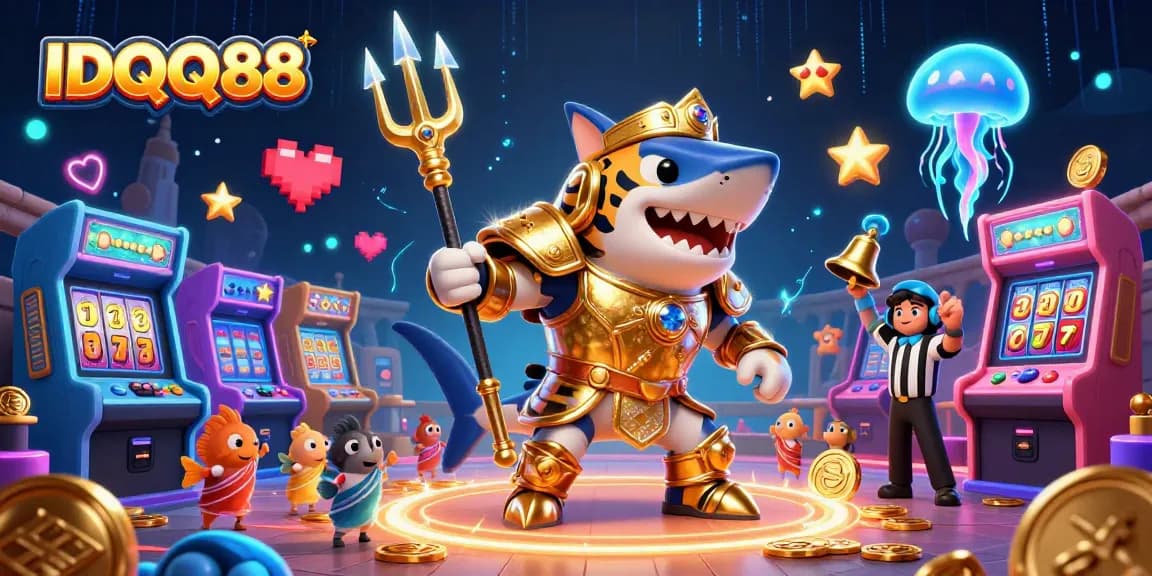 IDQQ88 offers an immersive online gaming experience featuring a lively underwater colosseum and thrilling slot game elements.