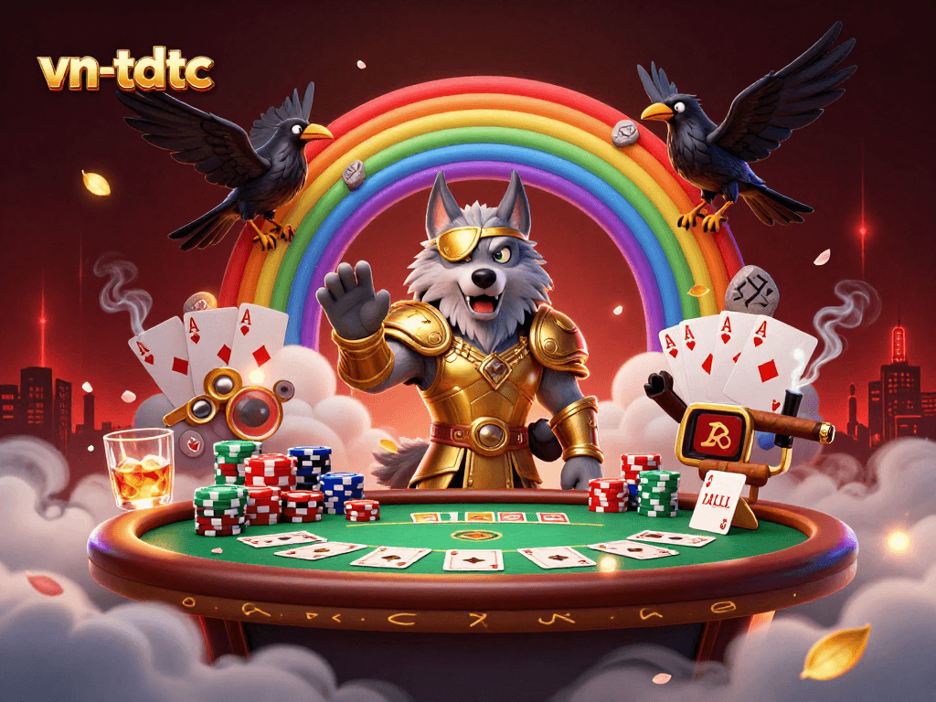 Engage with exciting poker action at vn-tdtc featuring mythical characters and casino game elements.