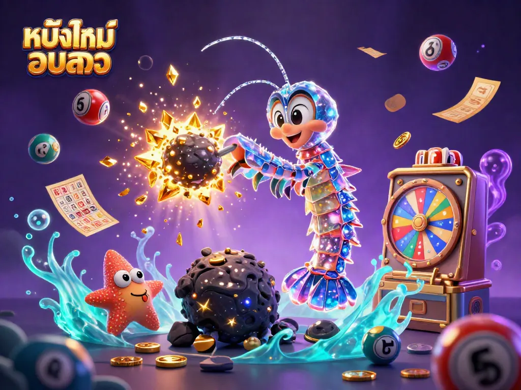 Celebrate thrilling new movie releases with an engaging illustration featuring หนังใหม่ชนโรง inspired characters exploring a casino adventure