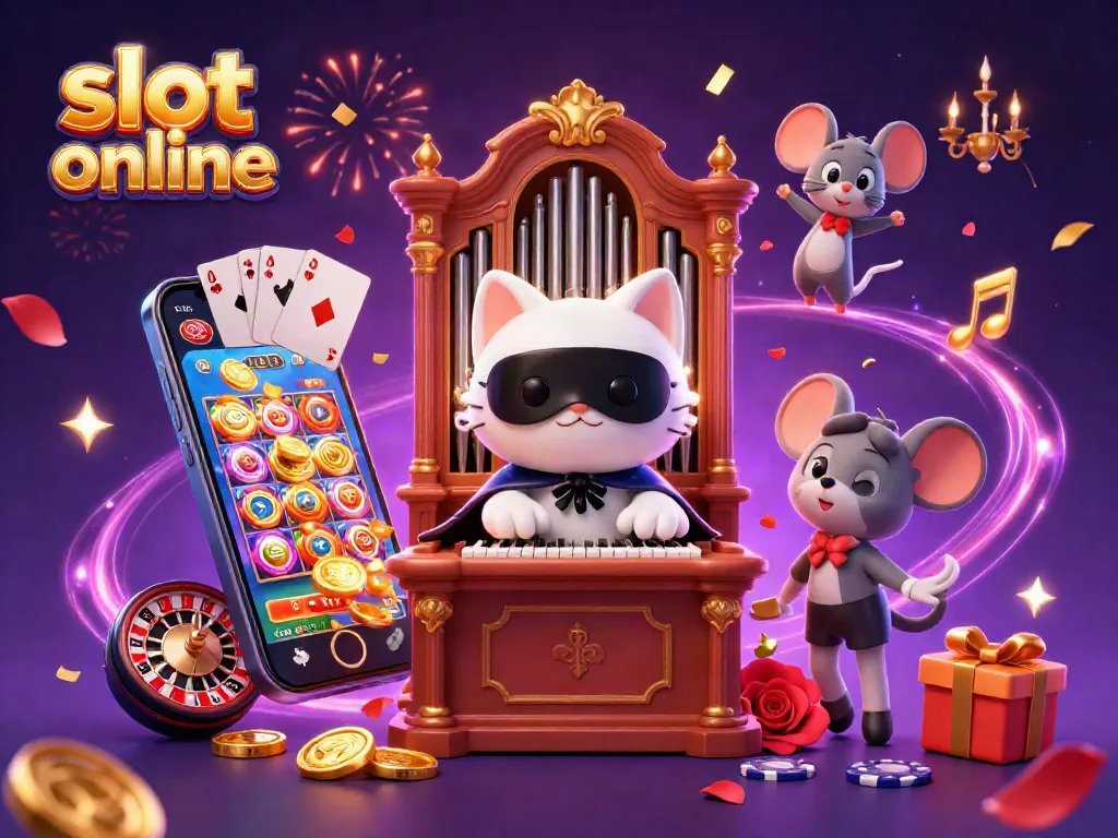 Putar slot online dengan karakter kasino yang memukau dan elemen berkilauan.