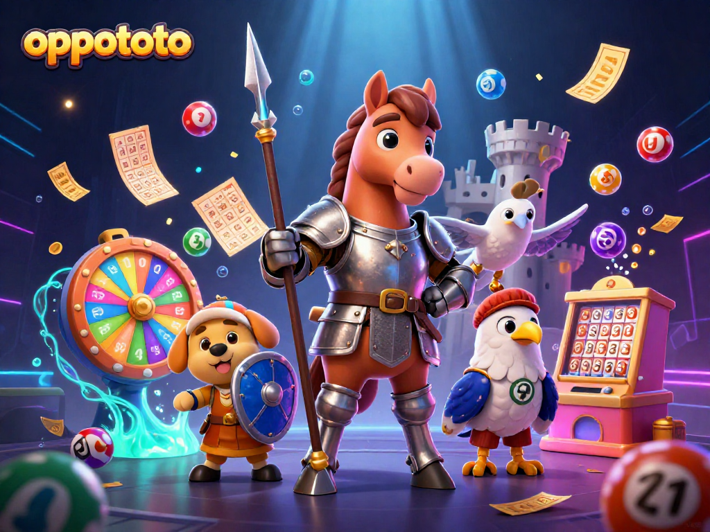 Engage with oppatoto's vibrant lottery environment featuring dynamic elements and characters.