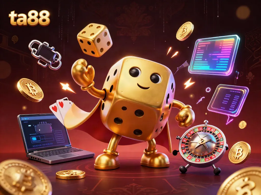 Experience thrilling action at ta88 with dazzling golden dice golem and cryptocurrency elements.
