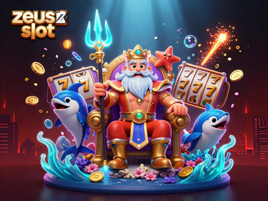 Menangkan jackpot besar dengan zeus slot di ilustrasi kasino 3D yang menakjubkan.