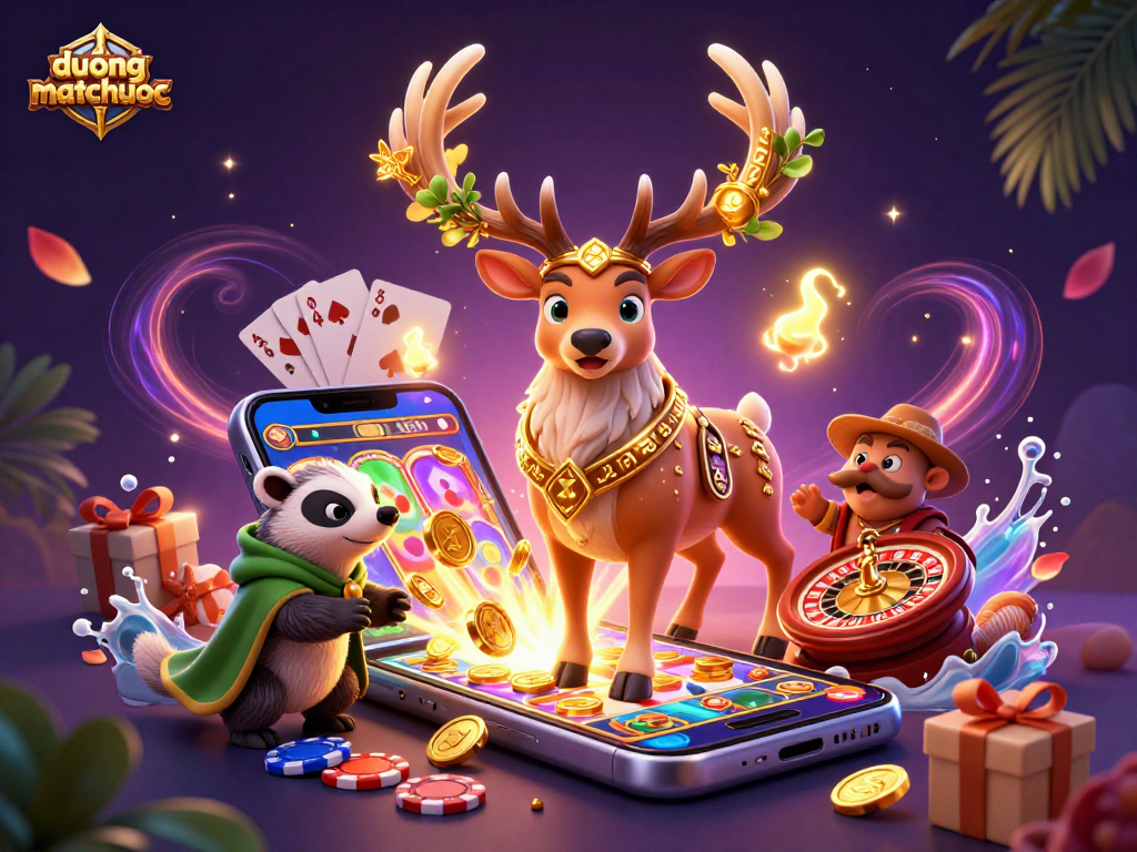 Experience the excitement of duongmatchuoc with vibrant game symbols and enchanting characters.