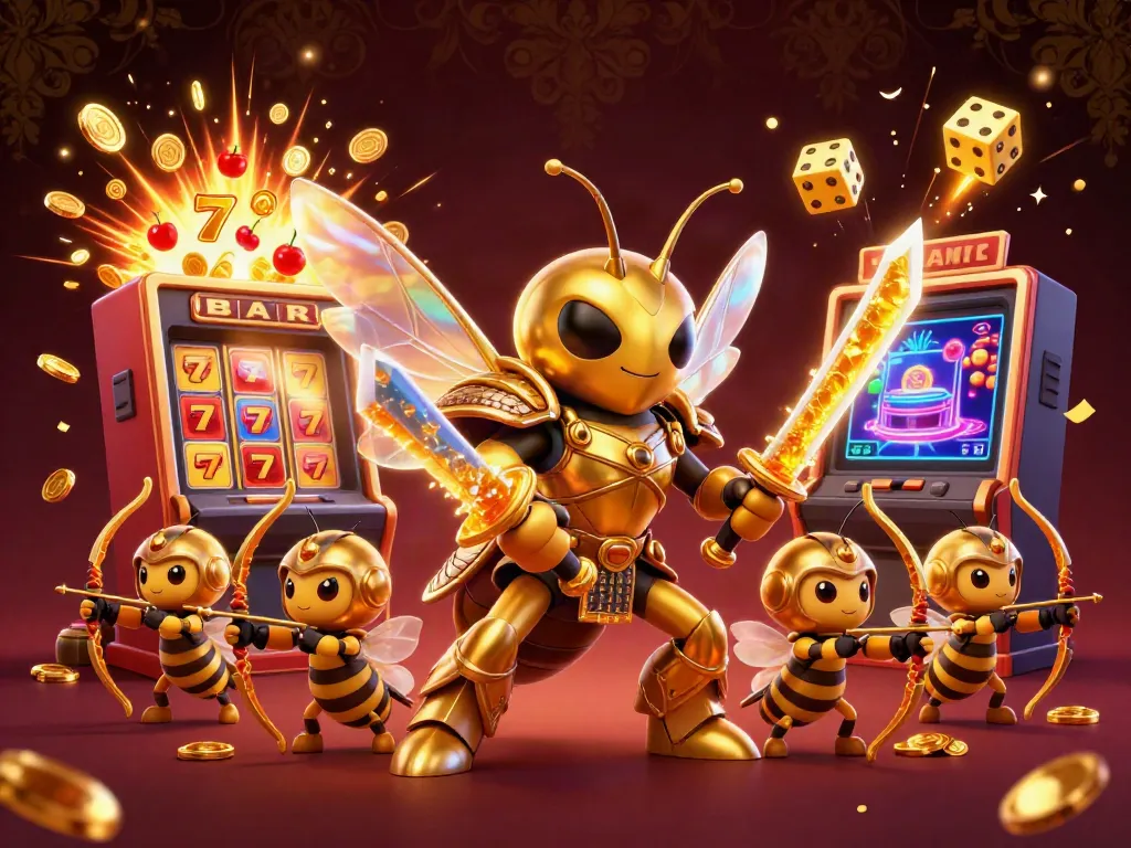 Engage in thrilling gameplay at Jaiho Arcade, with dynamic slot machines and vibrant casino elements.