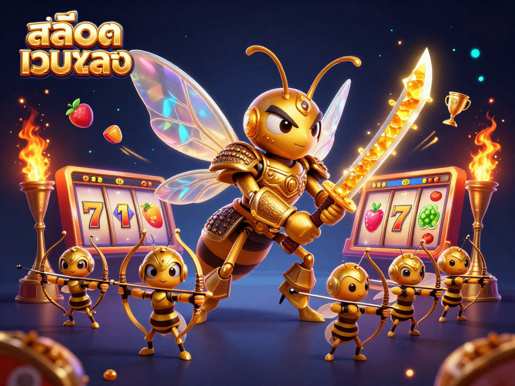 Experience the thrills of สล็อตเว็บตรง with exciting jackpots and captivating game elements in this vibrant 3D casino illustration.