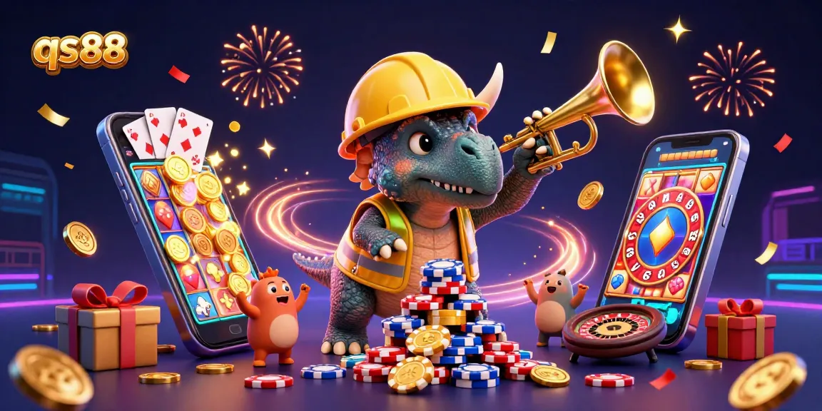 Engage in exciting gameplay at qs88 with a dynamic casino scene featuring vibrant characters and casino elements.