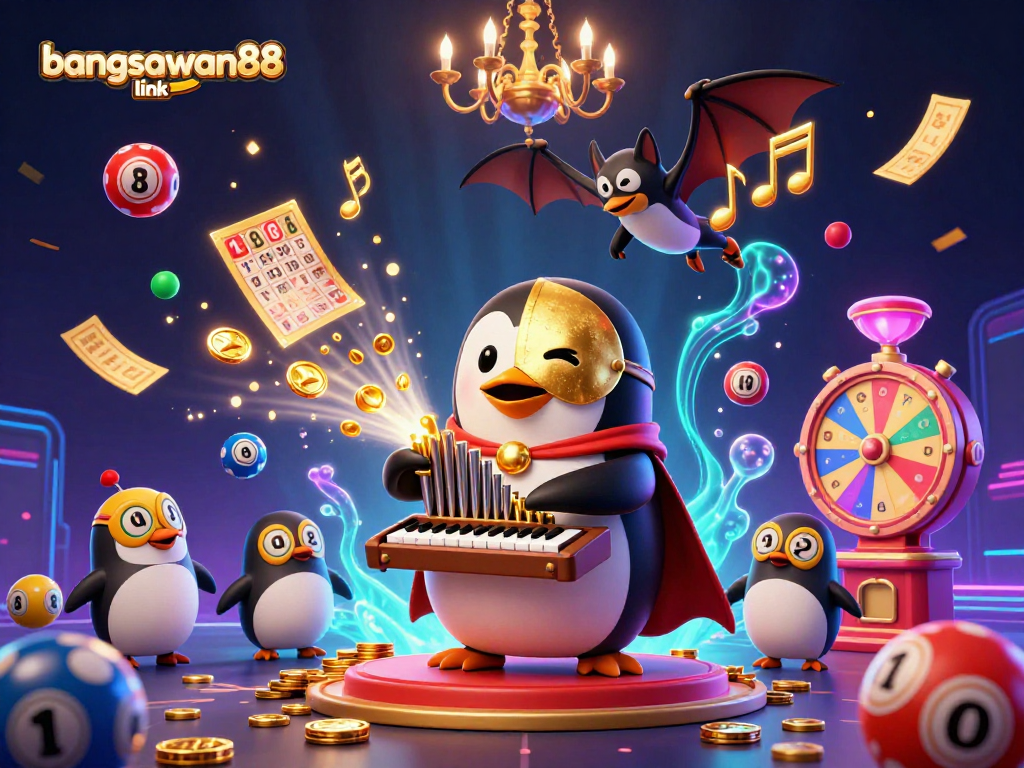 Experience the excitement of the bangsawan88 link in a vivid 3D illustrated casino adventure with vibrant lottery themes.