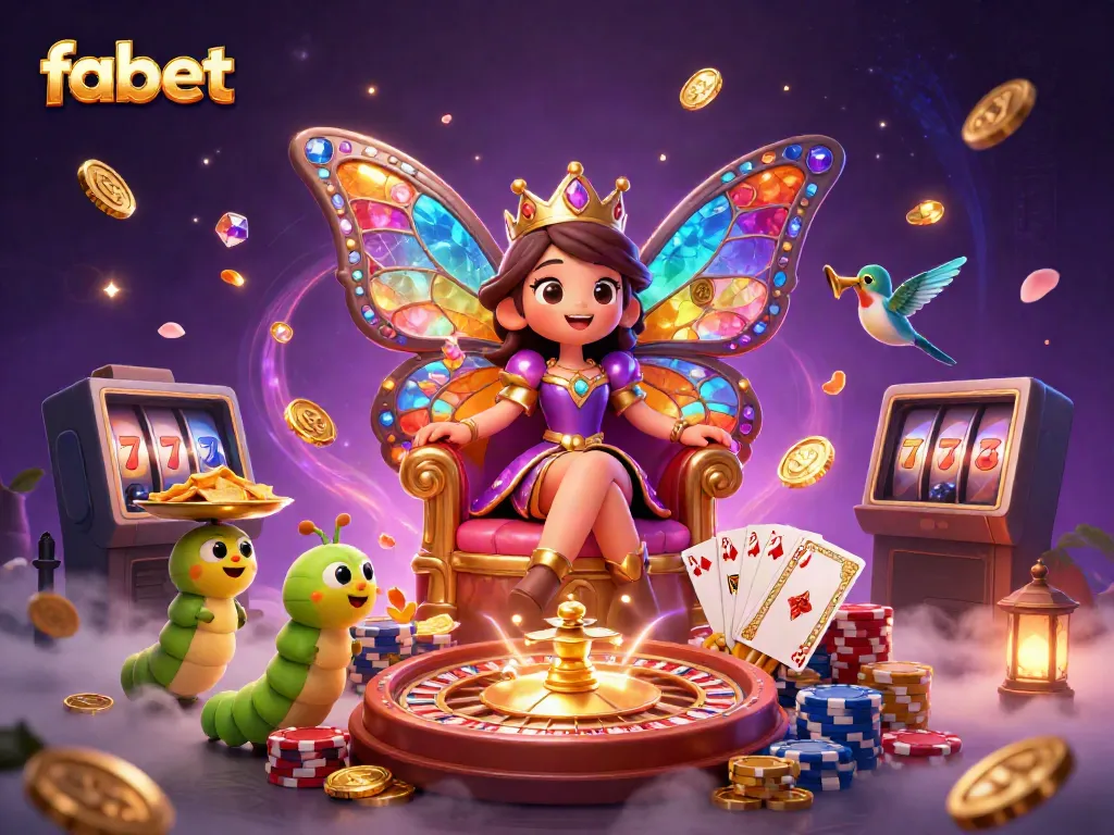 Experience gaming excitement with fabet's vibrant illustration featuring casino elements.