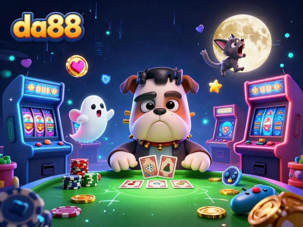 Engage in exciting games with da88's colorful monsters at a vibrant casino