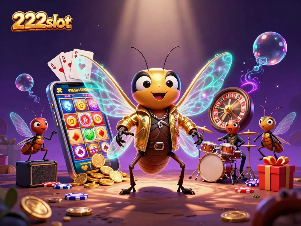 Mainkan slot seru 222slot dengan cicada rock star dan elemen menarik di kasino online.