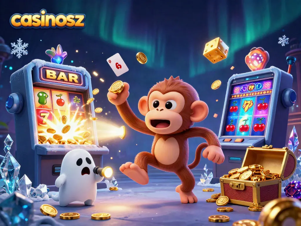 Experience the thrill of casinosnz with a playful ghostly scene featuring dynamic casino elements and characters.