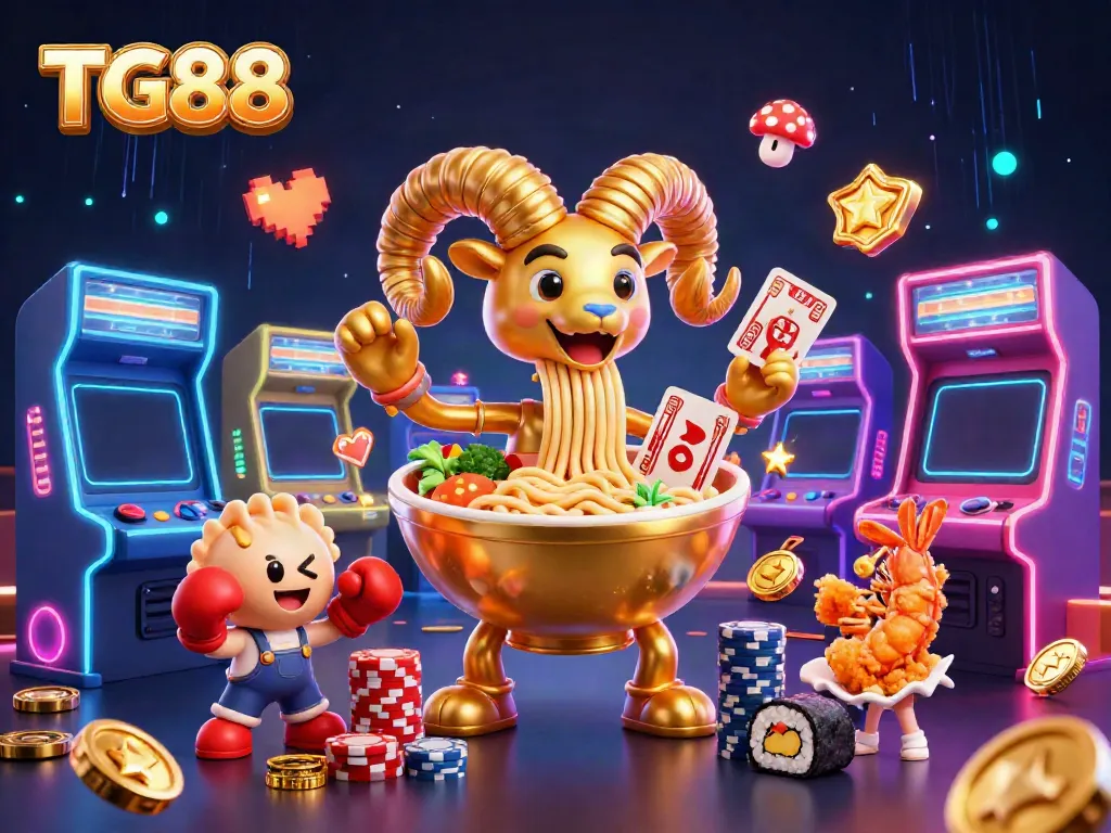 Engage in the immersive casino experience at TG88 with vibrant characters and exciting game elements.