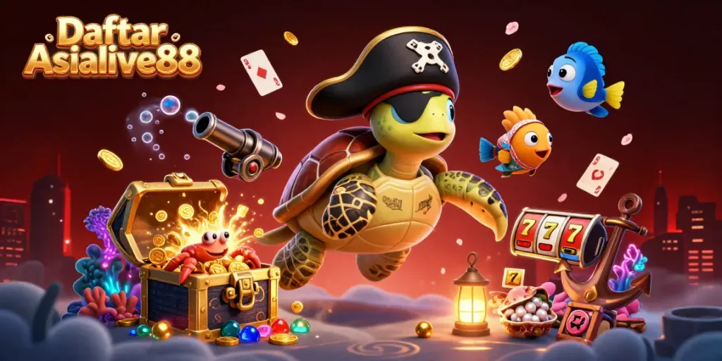Play games and enjoy the excitement of Daftar Asialive88 with vibrant casino characters and treasures.