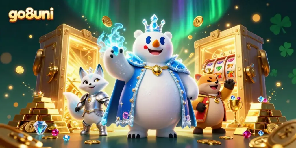 Engage in thrilling gameplay with go8uni's vibrant casino scene packed with treasure and excitement.