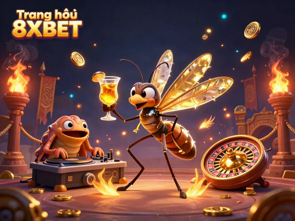 Experience dynamic gameplay at Trang chủ 8XBET featuring a captivated casino atmosphere with vibrant characters and action-packed elements