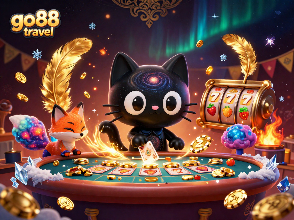 Experience exciting gameplay at go88 travel with a vibrant cosmic casino scene featuring engaging elements.