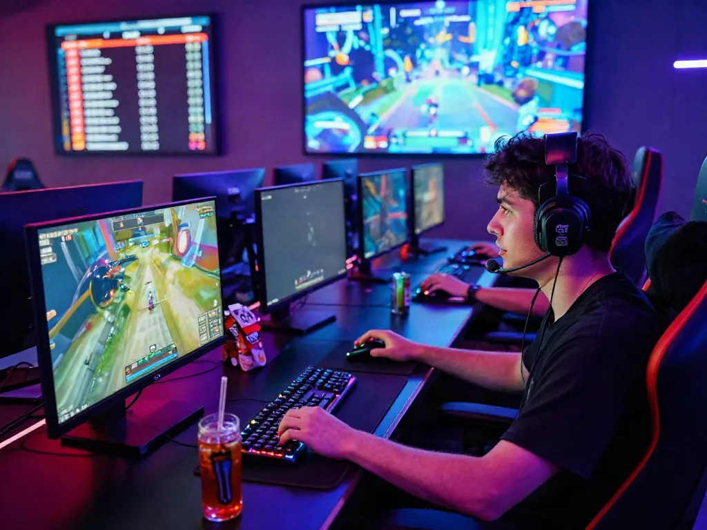 Exciting luxury111 login scene with a gamer immersed in an online game