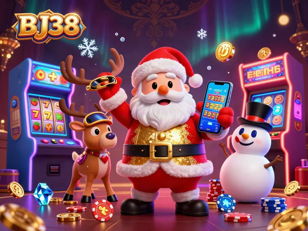 Engage in exciting gaming moments with BJ38 featuring jackpot slots in a vibrant casino scene.