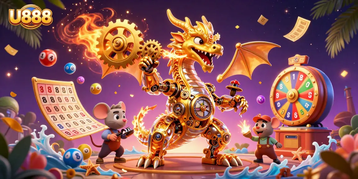 Experience thrilling betting with U888's exciting lottery scene featuring vibrant games and golden rewards.