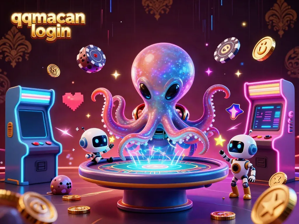 Engage with qqmacan login's exciting poker action featuring a dynamic 3D alien octopus and thrilling game elements.