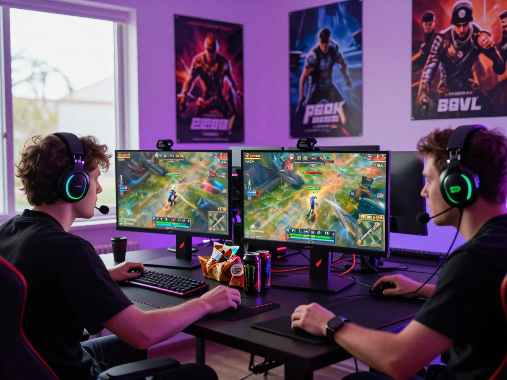 Para gamer serius memainkan bos88 di setup gaming yang dinamis.