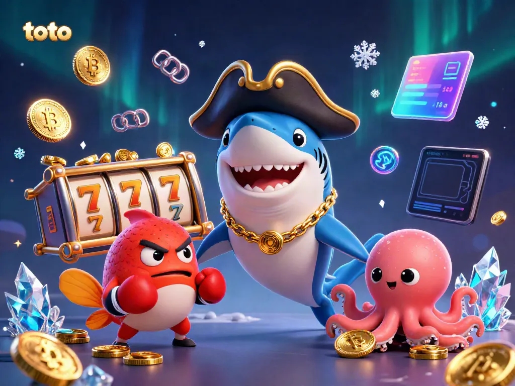 Engage in exciting toto casino adventures with dynamic characters and vibrant slot machine elements.