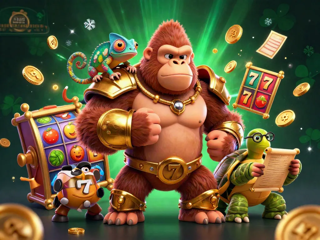 Experience vibrant aussie casinos with an energetic gorilla king and dynamic slot elements in 3D.