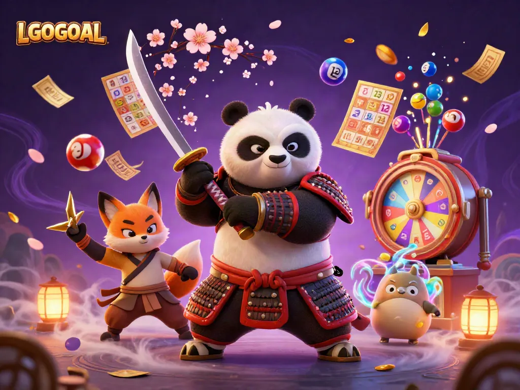 Engage with LGOGOAL's thrilling lottery game featuring vibrant characters and colorful elements.