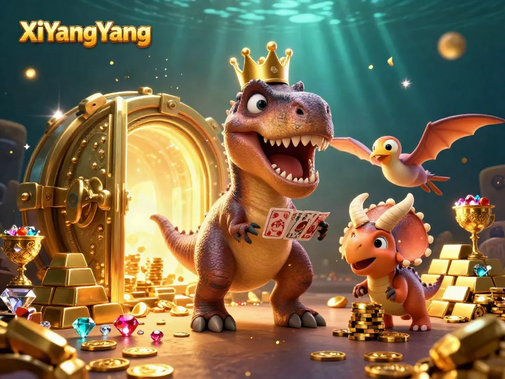 การเล่นกับ XiYangYang ในคาสิโนออนไลน์ พร้อมสัญลักษณ์สล็อตและชิปทองมากมาย.