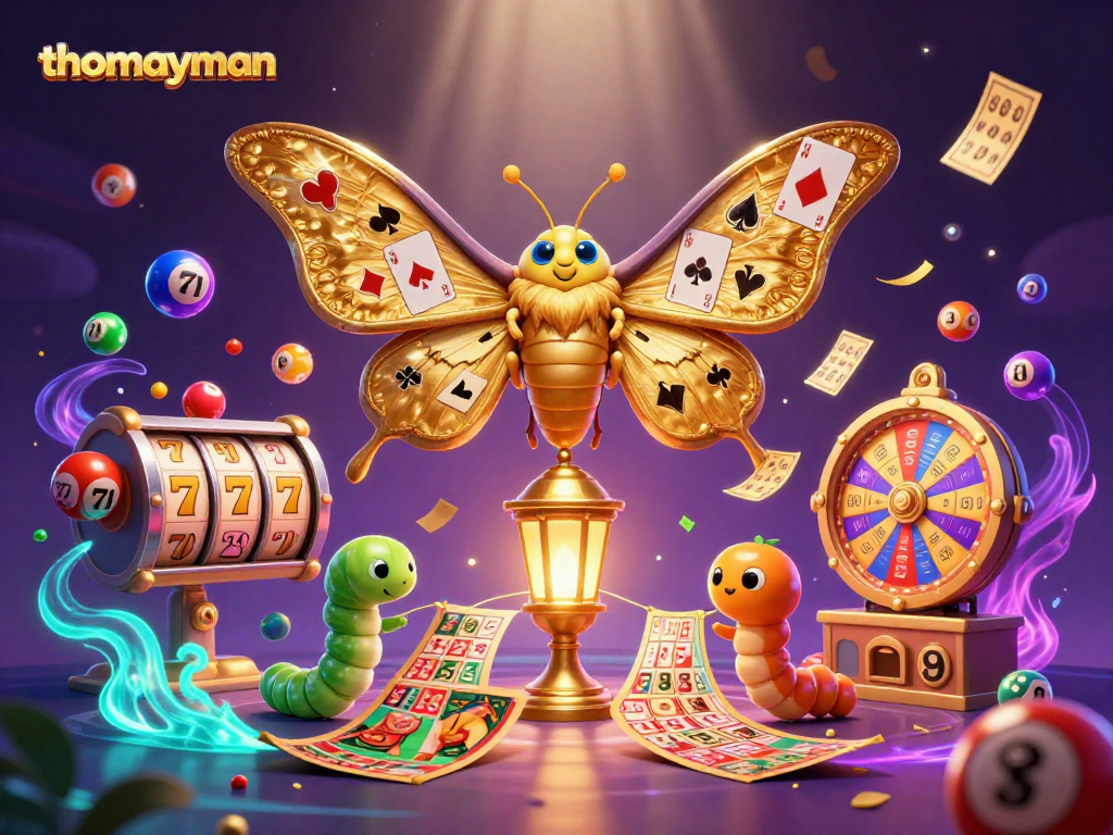 Engage in thrilling gameplay with thomayman, featuring vibrant slots and colorful lottery elements.